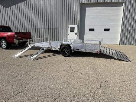 New 2026 Black Rhino Aluminum 81 X14' LSS714A-3K w/ Bi-Fold Gate & Side Load Ramps (ATV / UTV / Side by Side) Utility Trailer