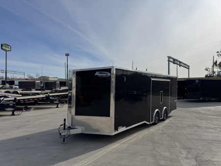 New NEW 2026 Formula ALUMINUM 8.5x24 +V, 7’ TALL, WHITE Interior, QUALITY Enclosed Rear Ramp Car Hauler Cargo Trailer
