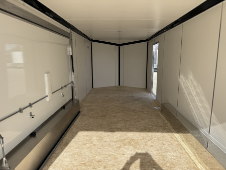 New NEW 2026 Formula ALUMINUM 8.5x24 +V, 7’ TALL, WHITE Interior, QUALITY Enclosed Rear Ramp Car Hauler Cargo Trailer