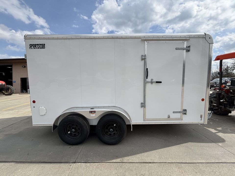 New 2026 Car Mate Trailers 7x14 Sportster HD Enclosed Trailer - Crystal White w/ Ramp - 7000# GVWR