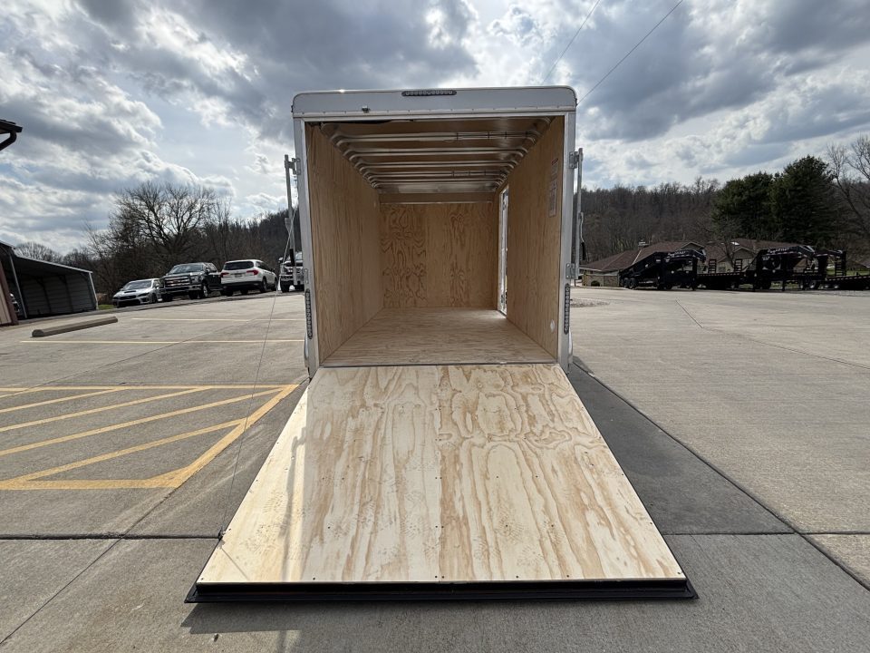 New 2026 Car Mate Trailers 7x14 Sportster HD Enclosed Trailer - Crystal White w/ Ramp - 7000# GVWR