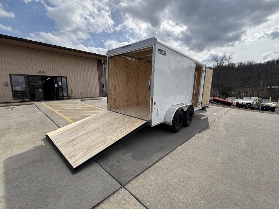 New 2026 Car Mate Trailers 7x14 Sportster HD Enclosed Trailer - Crystal White w/ Ramp - 7000# GVWR