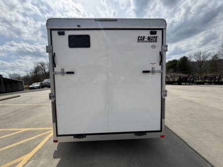 New 2026 Car Mate Trailers 7x14 Sportster HD Enclosed Trailer - Crystal White w/ Ramp - 7000# GVWR