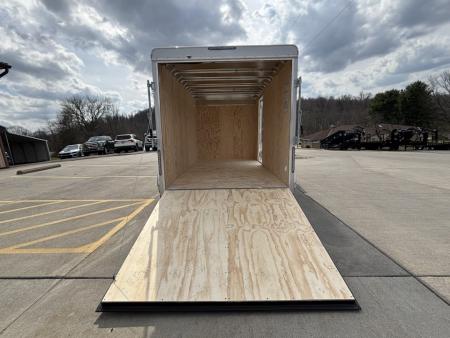 New 2026 Car Mate Trailers 7x14 Sportster HD Enclosed Trailer - Crystal White w/ Ramp - 7000# GVWR
