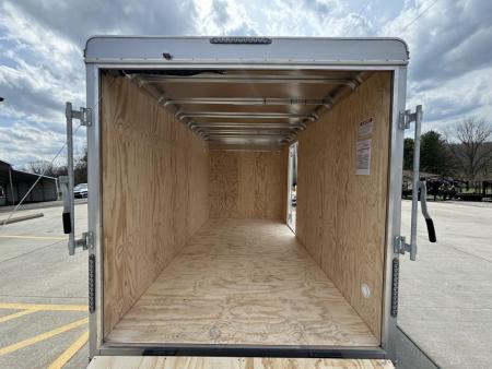 New 2026 Car Mate Trailers 7x14 Sportster HD Enclosed Trailer - Crystal White w/ Ramp - 7000# GVWR
