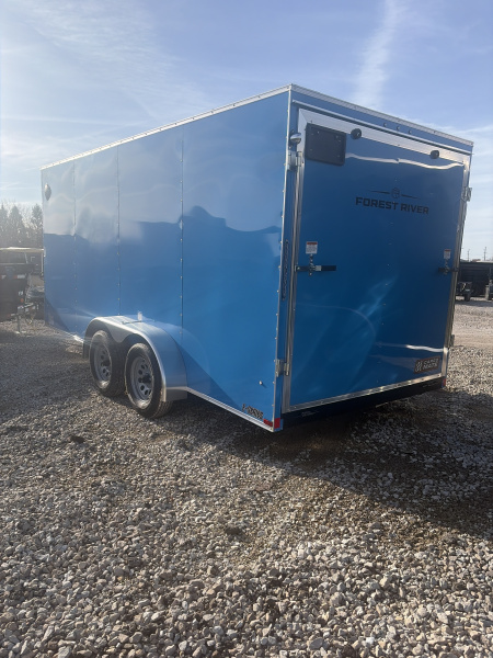 New 2026 Cargo Mate EHECO716TA2-24 Enclosed 7x16 TA RAMP DOOR (GVW:7000) PEPSI BLUE