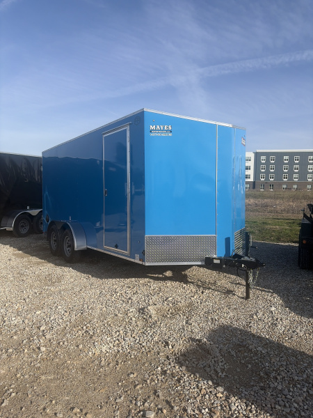 New 2026 Cargo Mate EHECO716TA2-24 Enclosed 7x16 TA RAMP DOOR (GVW:7000) PEPSI BLUE
