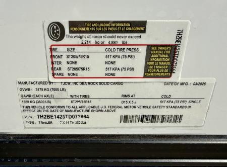 New 2026 Rock Solid Cargo 7x14 7K Rear Ramp Door Cargo / Enclosed Trailer
