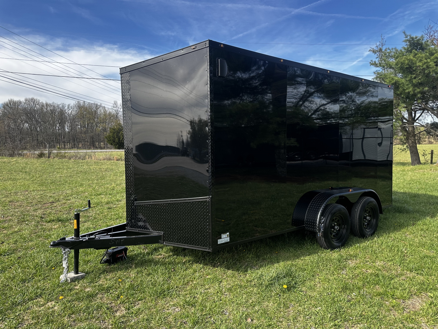 New 2026 Luxe 7X14 Enclosed Trailer-3500LB Tandem Axle-Black Poly-Blackout