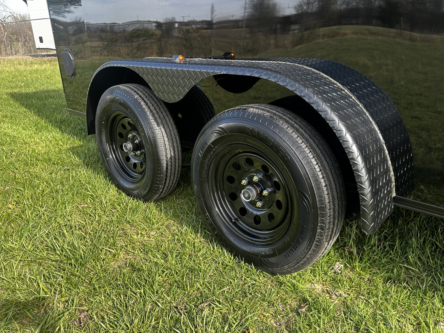 New 2026 Luxe 7X14 Enclosed Trailer-3500LB Tandem Axle-Black Poly-Blackout