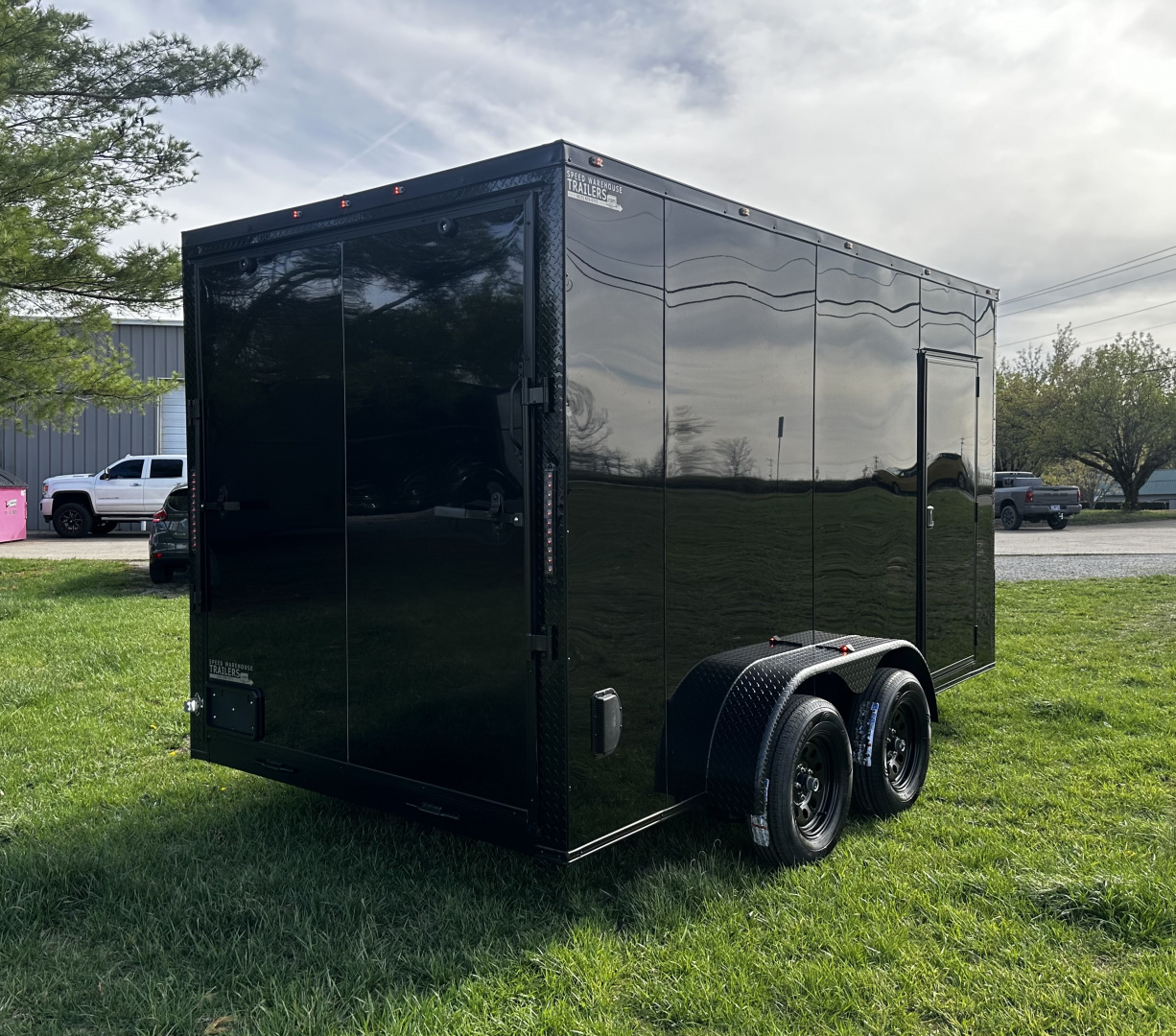 New 2026 Luxe 7X14 Enclosed Trailer-3500LB Tandem Axle-Black Poly-Blackout