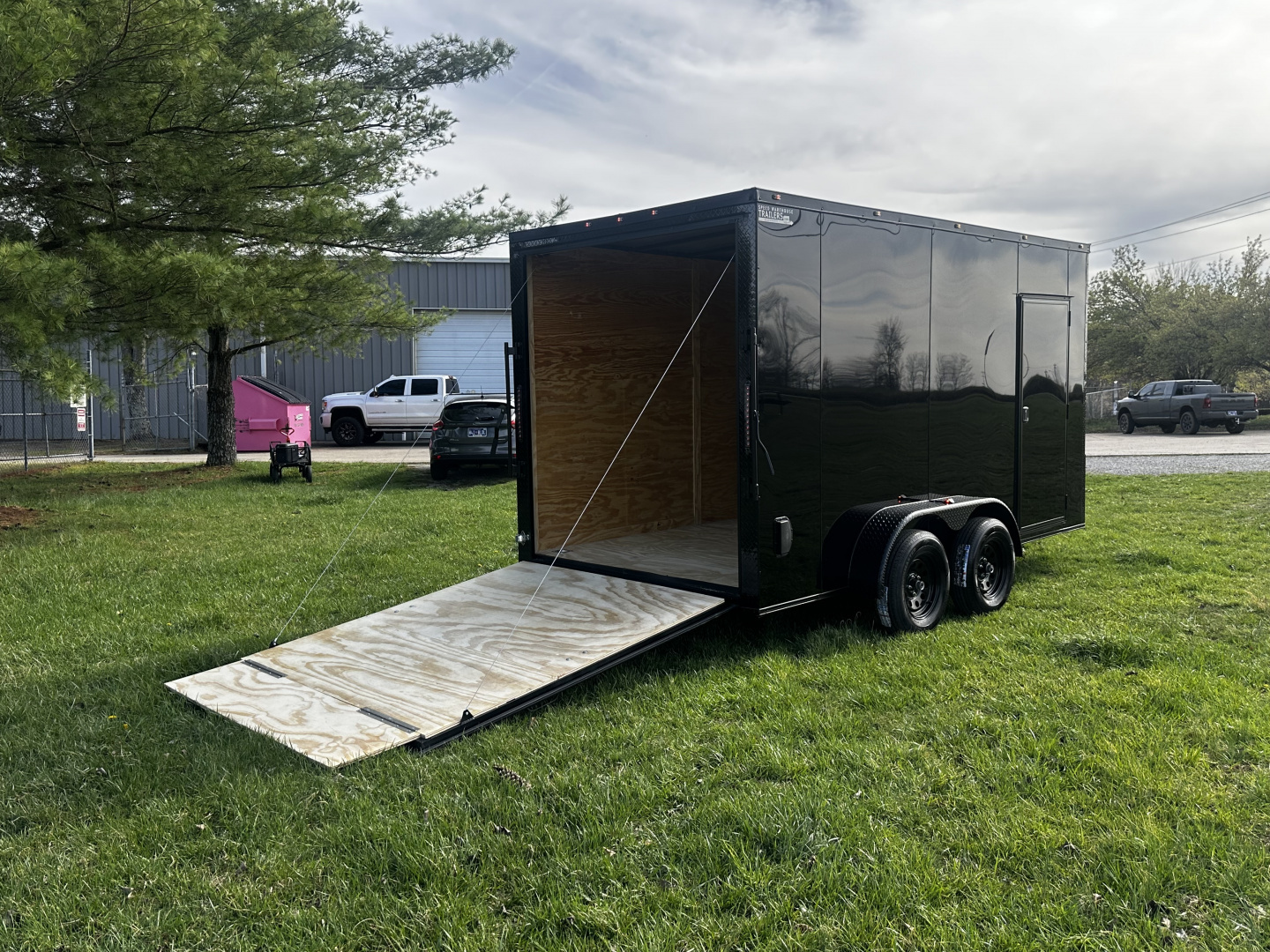 New 2026 Luxe 7X14 Enclosed Trailer-3500LB Tandem Axle-Black Poly-Blackout