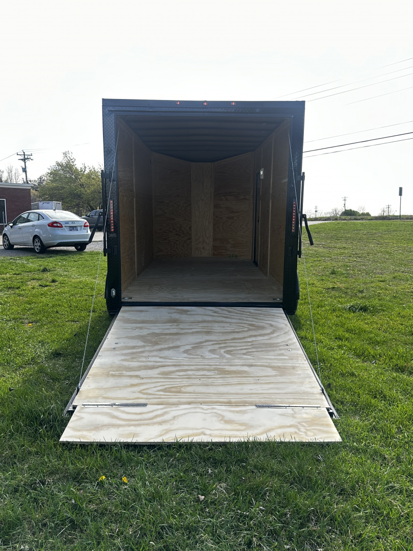 New 2026 Luxe 7X14 Enclosed Trailer-3500LB Tandem Axle-Black Poly-Blackout