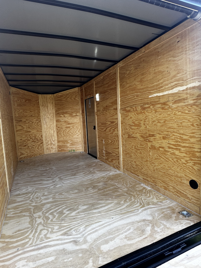 New 2026 Luxe 7X14 Enclosed Trailer-3500LB Tandem Axle-Black Poly-Blackout