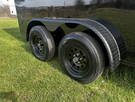 New 2026 Luxe 7X14 Enclosed Trailer-3500LB Tandem Axle-Black Poly-Blackout