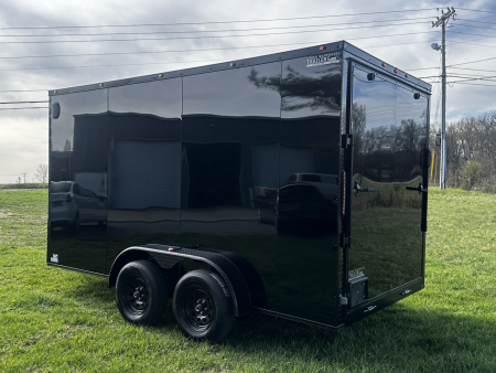 New 2026 Luxe 7X14 Enclosed Trailer-3500LB Tandem Axle-Black Poly-Blackout