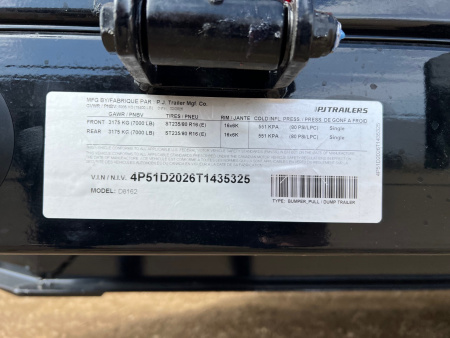 New 2026 PJ Trailers 16' D8 Deckover Dump Dump Trailer