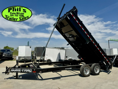 New 2025 Sure-Trac 82X16 Dump Trailer TELESCOPIC LIFT & 8K AXLES! FACTORY CLOSEOUT!