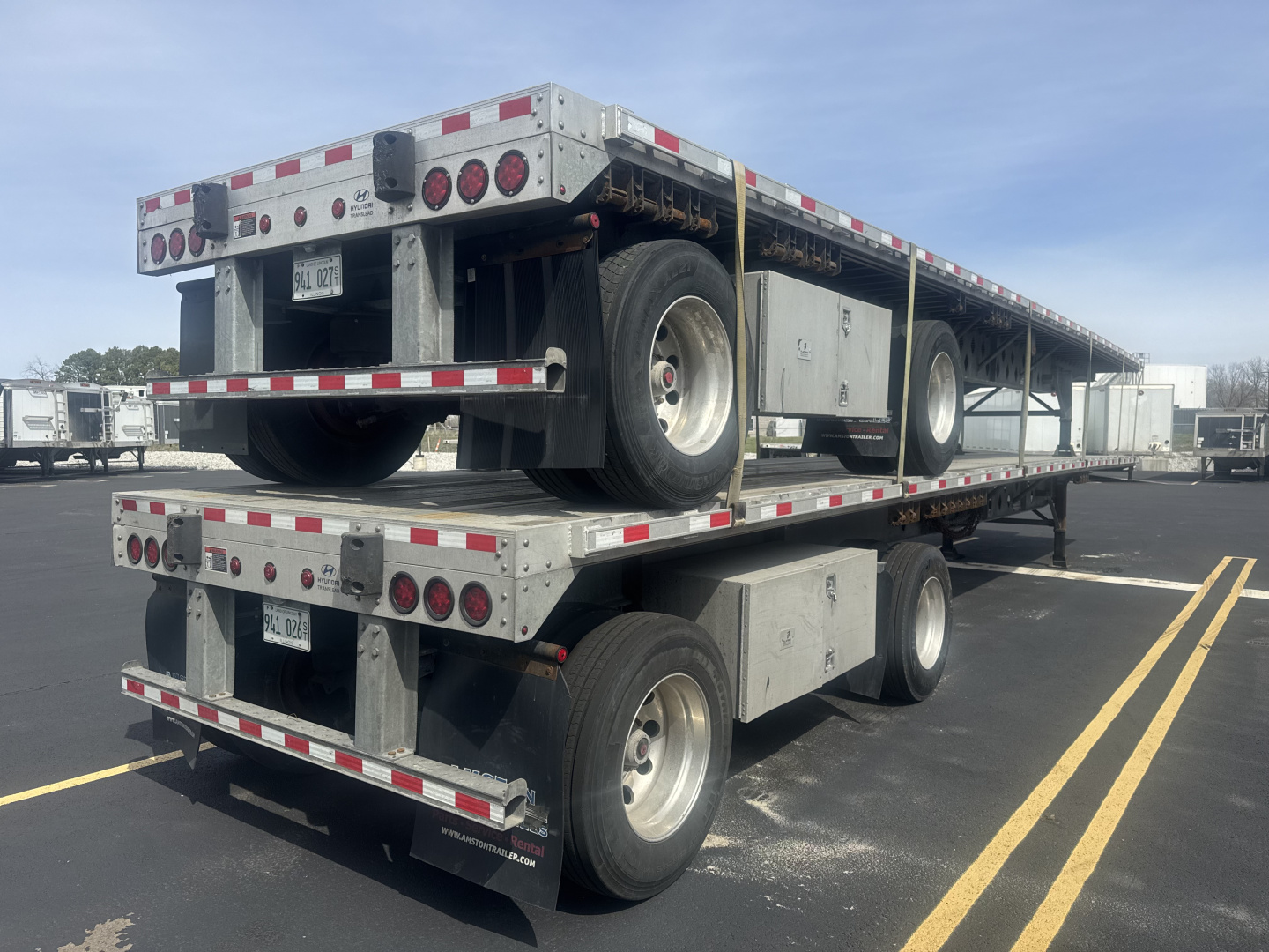 Used 2023 Hyundai 48' Combo Flatbed Semi Trailer - $1200/Month - Sale or Rent to Own