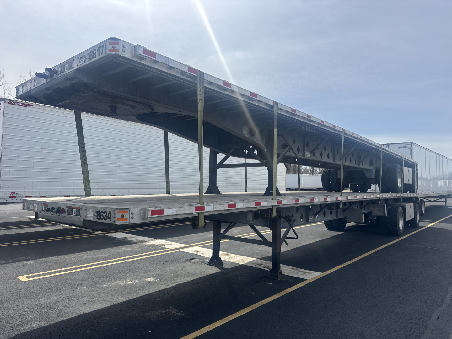 Used 2023 Hyundai 48' Combo Flatbed Semi Trailer - $1200/Month - Sale or Rent to Own