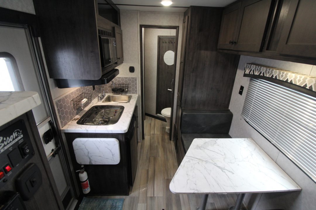 Used 2023 Bison Silverado 7208 - 8' SW Living Quarters - 2 Horse Trailer - Ramp - Drop down windows tail side