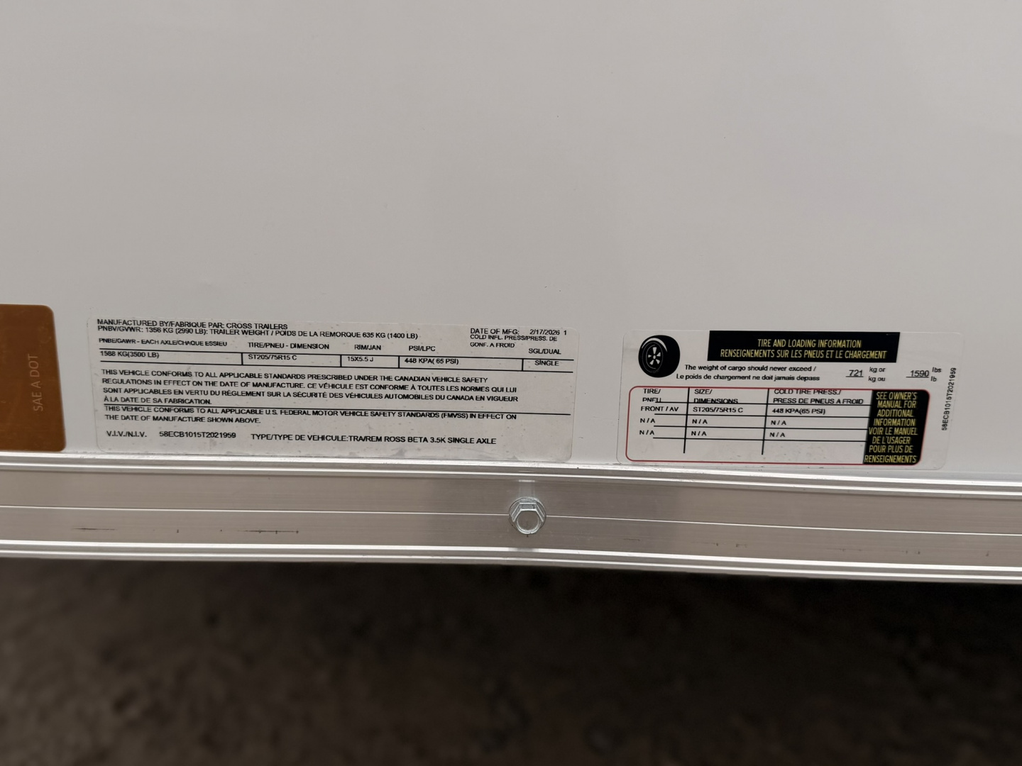 New 2026 Cross Trailers 6-10 Enclosed 3K GVWR