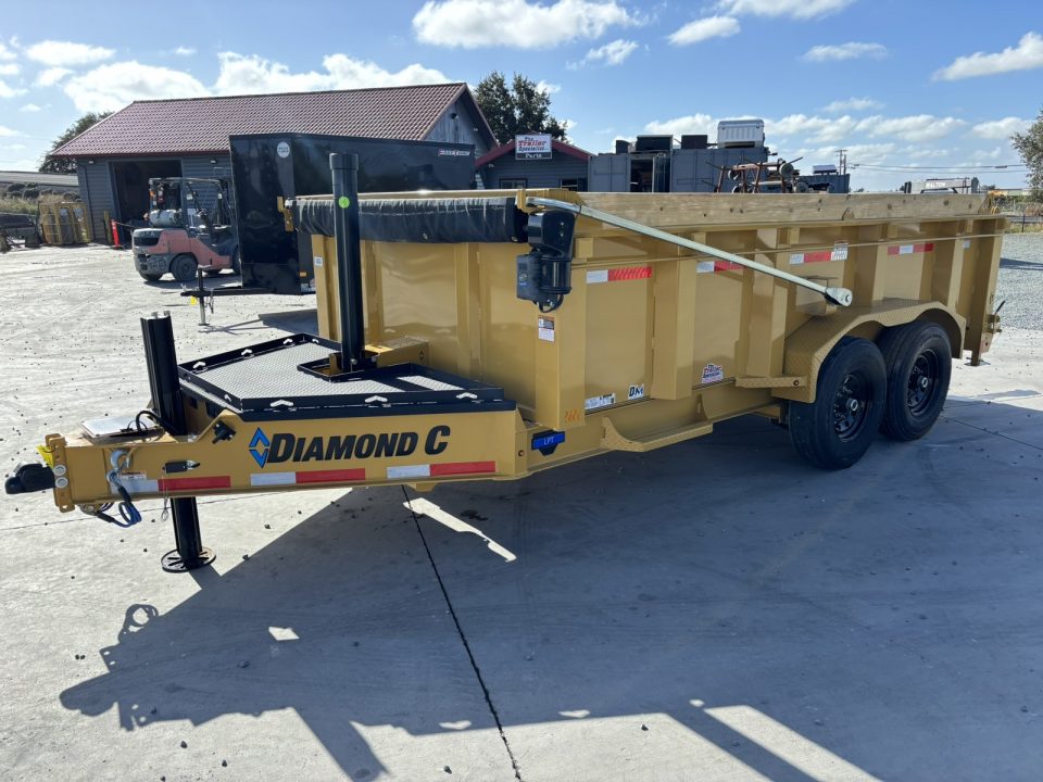 New 2026 Diamond C Trailers LPT207L14X82 P3 7FT X 14 FT 14.9KGVW Dump Trailer