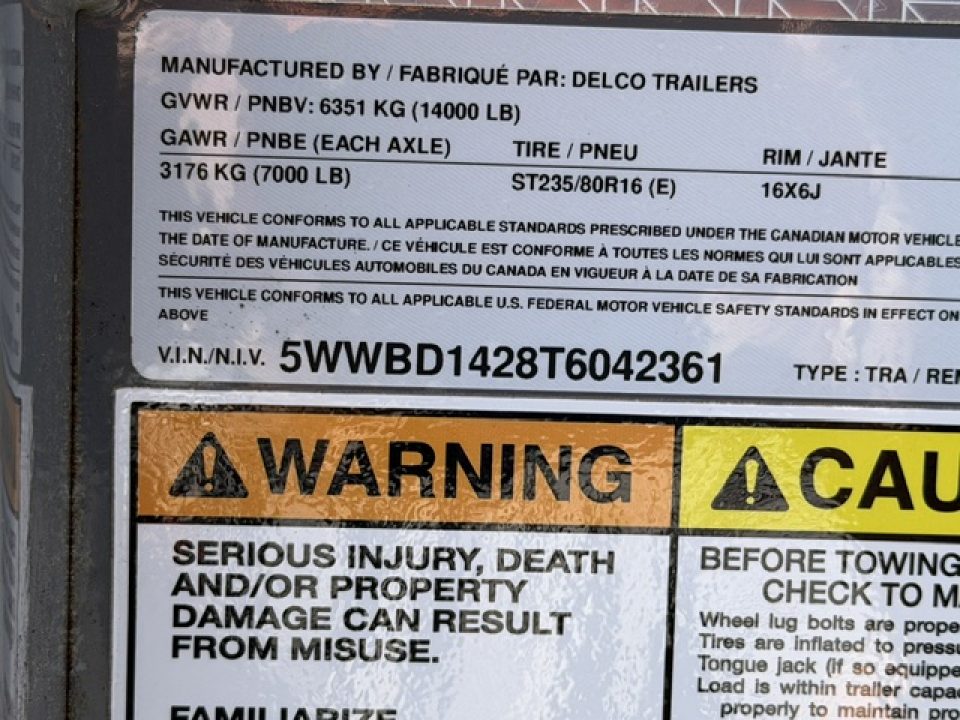 New 2026 Delco Trailers D314 P4 7FT X 14FT 14K GVW Dump Trailer