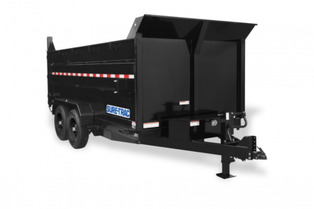 New 2026 Sure-Trac 7 x 16 16K HD Low Profile 4ft Side Telescopic Dump