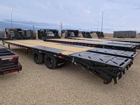 New 2026 Norstar 102 x 30 (25+5) FXG Gooseneck Deckover with 22,000 lb. GVWR, 5' Self Cleaning Dove Tail with Rampage Ramps, 2 - 10K Spring Axles with 2 Electric Brakes