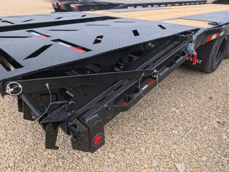 New 2026 Norstar 102 x 30 (25+5) FXG Gooseneck Deckover with 22,000 lb. GVWR, 5' Self Cleaning Dove Tail with Rampage Ramps, 2 - 10K Spring Axles with 2 Electric Brakes