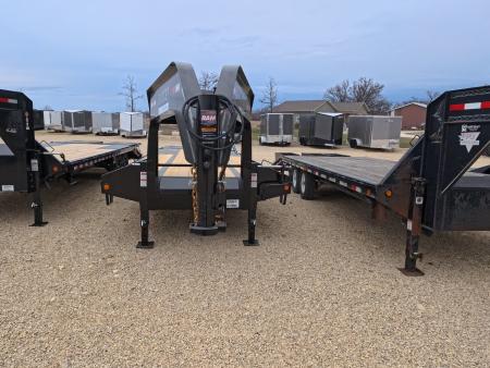 New 2026 Norstar 102 x 30 (25+5) FXG Gooseneck Deckover with 22,000 lb. GVWR, 5' Self Cleaning Dove Tail with Rampage Ramps, 2 - 10K Spring Axles with 2 Electric Brakes