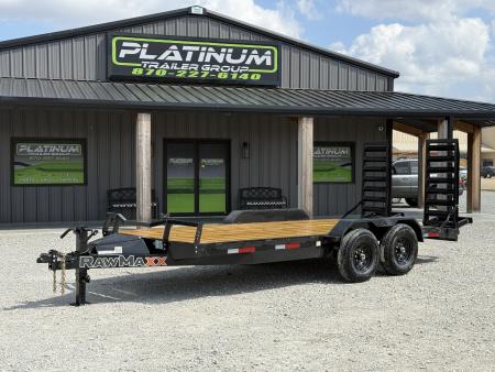 New 2026 RawMaxx ECX 83X18 W/STAND UP RAMPS AND 10 PLY TIRES 14K GVWR Equipment Trailer