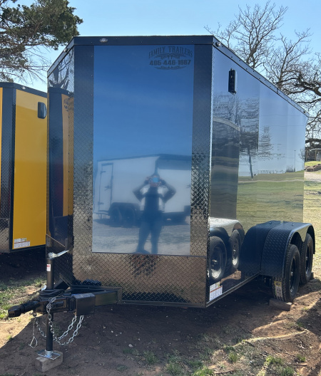 New 2026 Family Trailer 6x12 Tandem Axles Cargo / Enclosed Trailer- Screwless Exterior- Blackout Pkg- Rear Spoiler