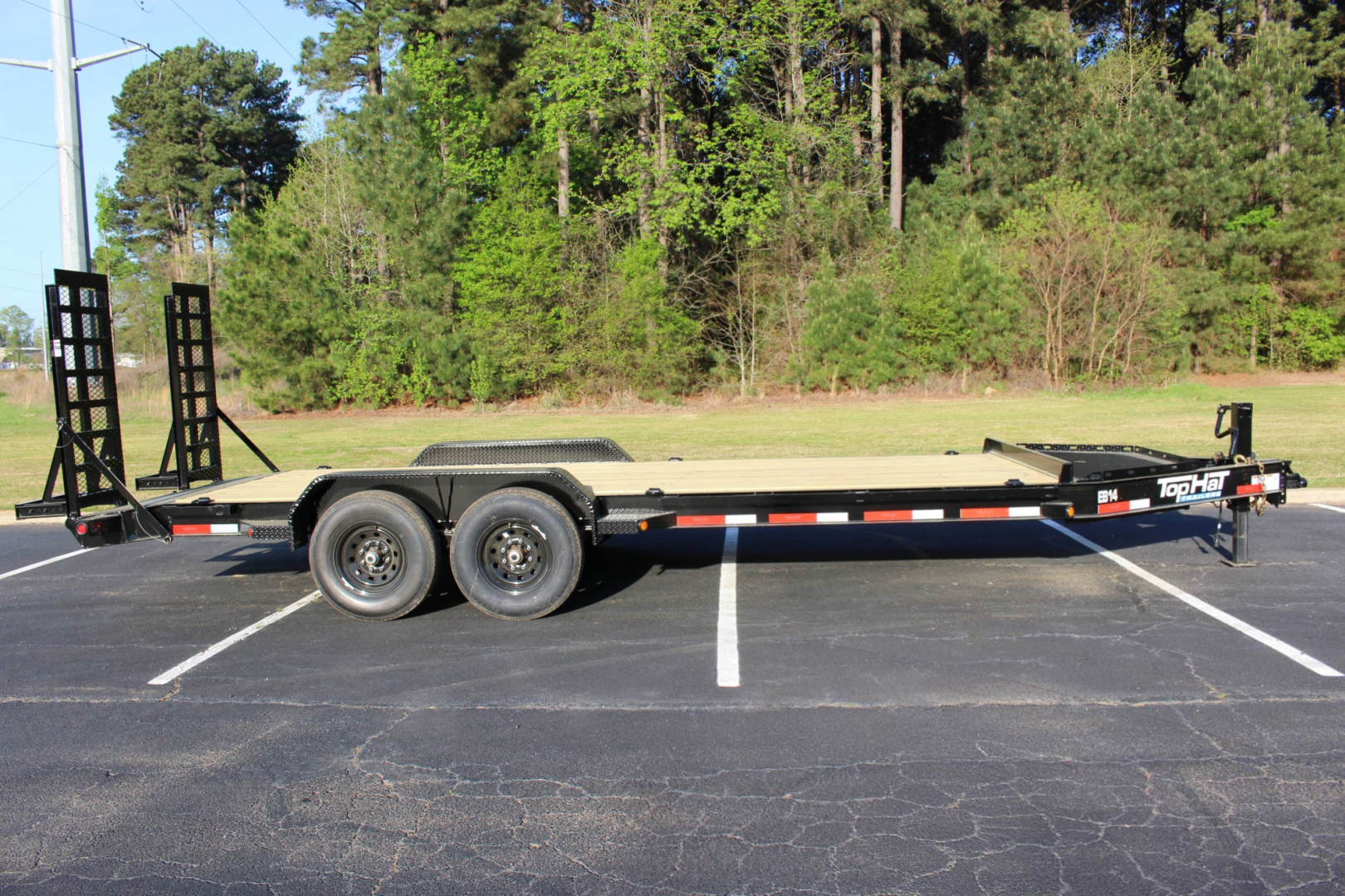 New 2026 Top Hat 83X20 EB14 W/ 5' STAND UP EXPANDED METAL RAMPS Equipment Trailer