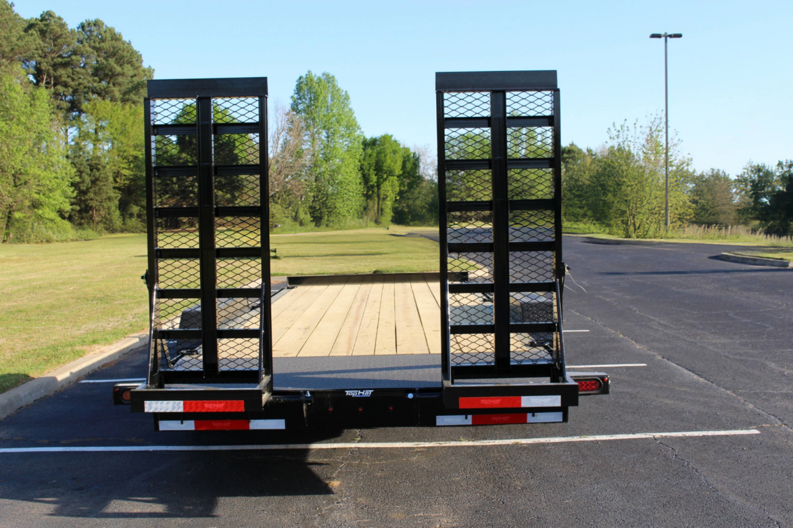 New 2026 Top Hat 83X20 EB14 W/ 5' STAND UP EXPANDED METAL RAMPS Equipment Trailer