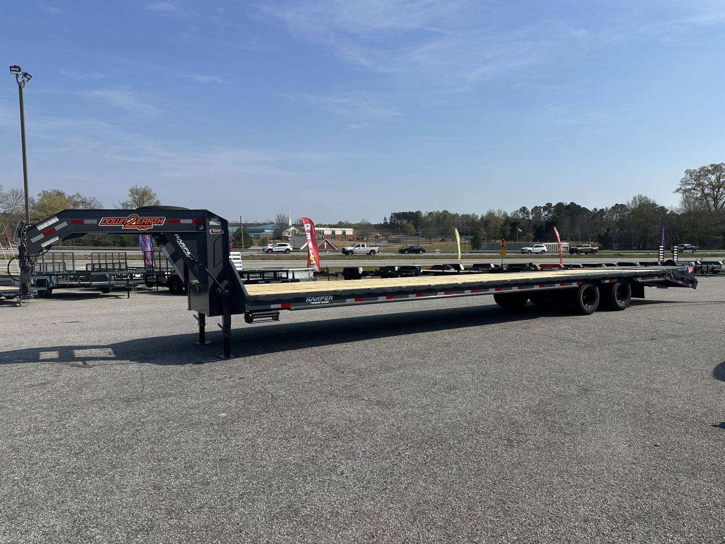 New 2026 DOWN 2 EARTH GOOSENECK 40' 25K DUAL TANDEM EQUIPMENT HAULER WITH WINCH RAIL