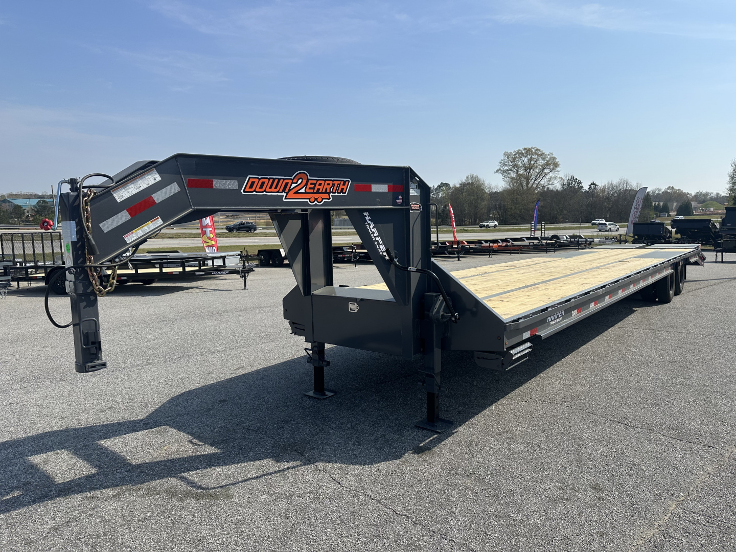 New 2026 DOWN 2 EARTH GOOSENECK 40' 25K DUAL TANDEM EQUIPMENT HAULER WITH WINCH RAIL