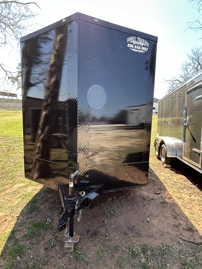 New 2026 Family Trailer 7x14 Tandem Axles Cargo / Enclosed Trailer- Screwless Exterior- Blackout Pkg- Rear Spoiler