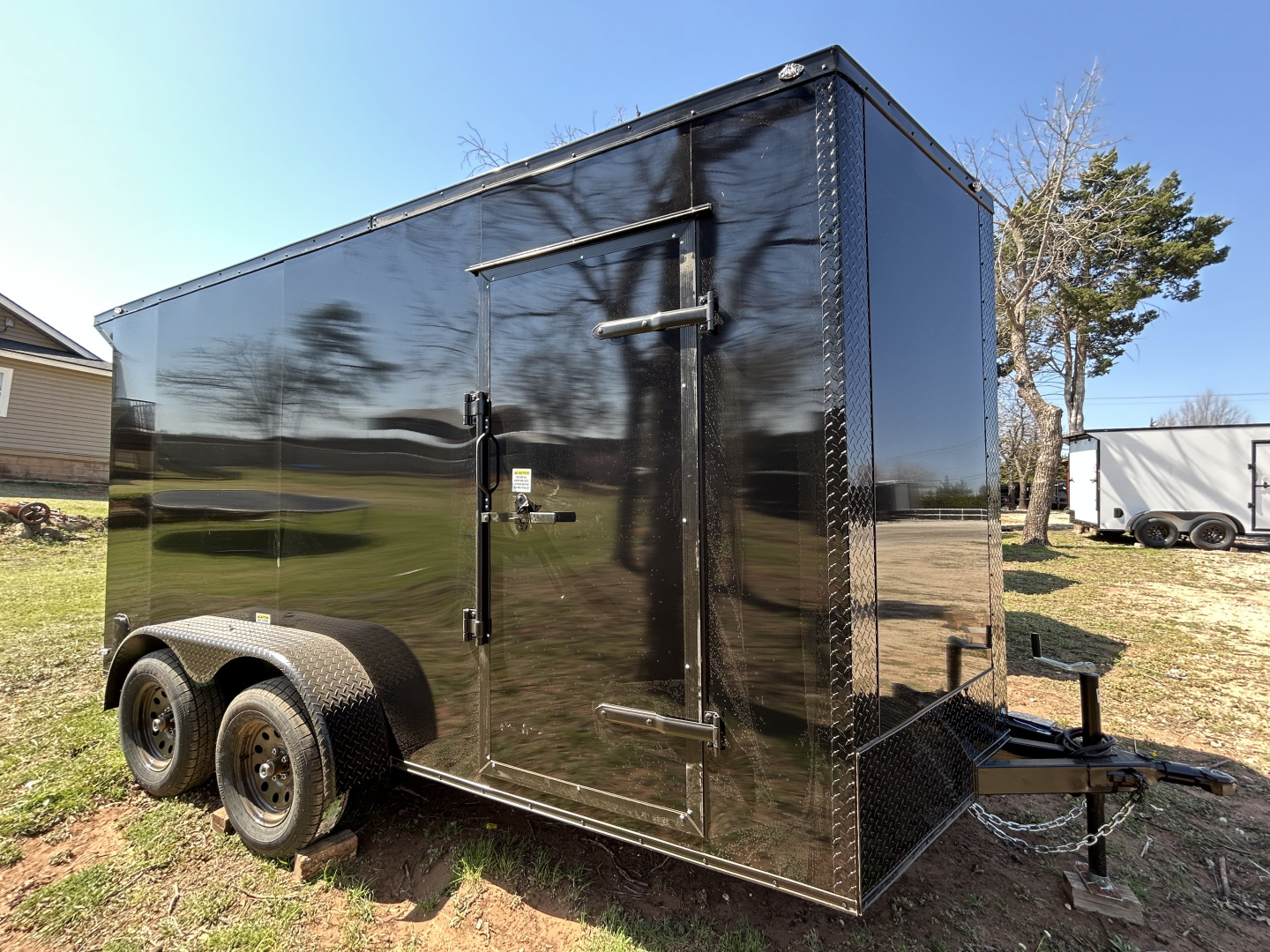 New 2026 Family Trailer 7x14 Tandem Axles Cargo / Enclosed Trailer- Screwless Exterior- Blackout Pkg- Rear Spoiler