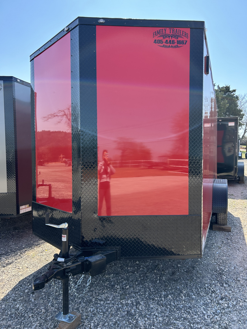 New 2026 Family Trailer 7x16 Tandem Axle Cargo / Enclosed Trailer - Screwless - Blackout Pkg - Rear Spoiler