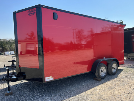 New 2026 Family Trailer 7x16 Tandem Axle Cargo / Enclosed Trailer - Screwless - Blackout Pkg - Rear Spoiler