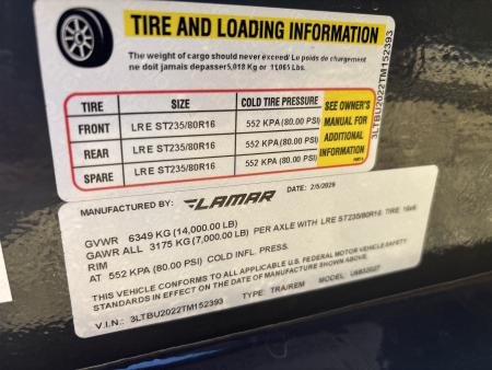 New #152393 2026 LAMAR U6 20 X 83 TANDEM AXLE HEAVY DUTY SQUARE TUBE TOP 14K UTILITY W/ SLIDE IN RAMPS