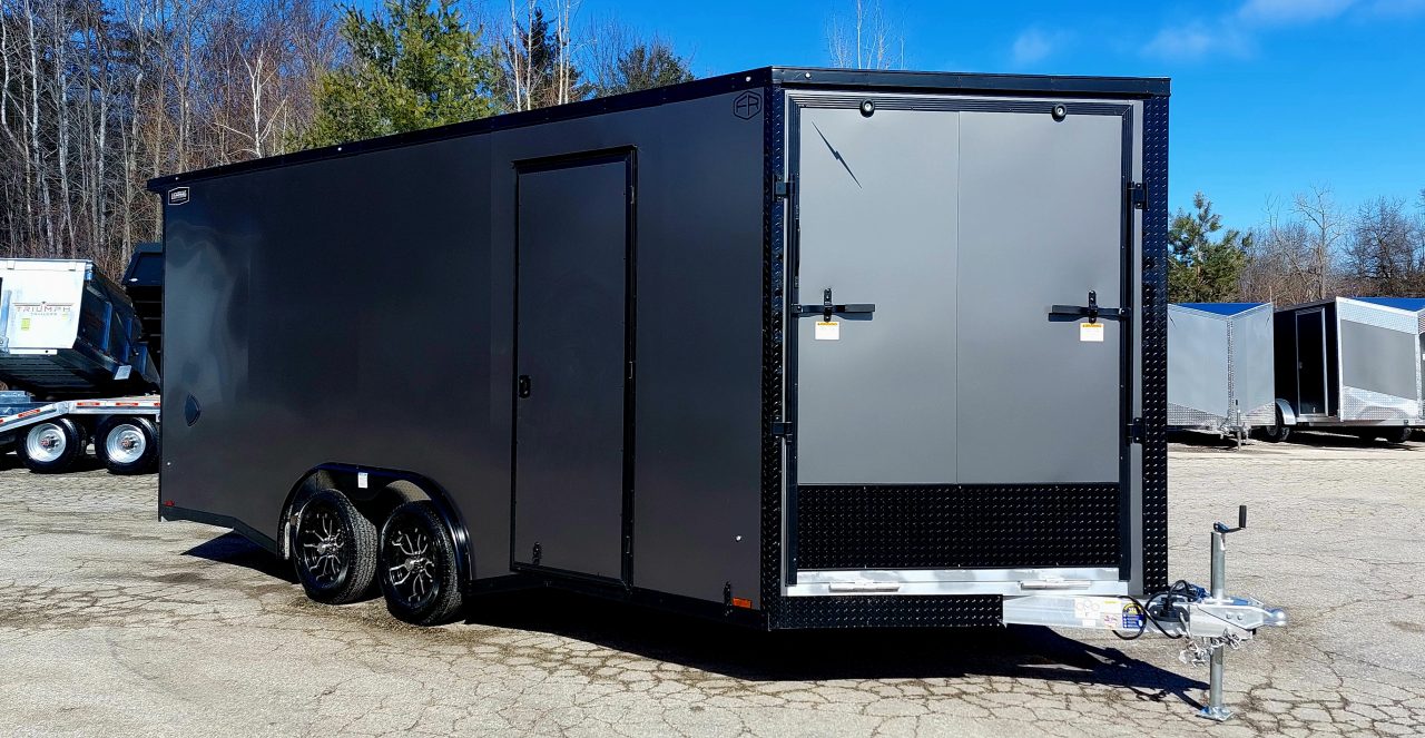 New 7.5 X 29' ENCLOSED SNOMOBILE 24' BOX + 5' V-NOSE 2026 LIGHTNING ALL ALUMINUM