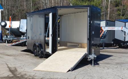 New 7.5 X 29' ENCLOSED SNOMOBILE 24' BOX + 5' V-NOSE 2026 LIGHTNING ALL ALUMINUM