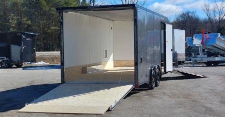 New 7.5 X 29' ENCLOSED SNOMOBILE 24' BOX + 5' V-NOSE 2026 LIGHTNING ALL ALUMINUM