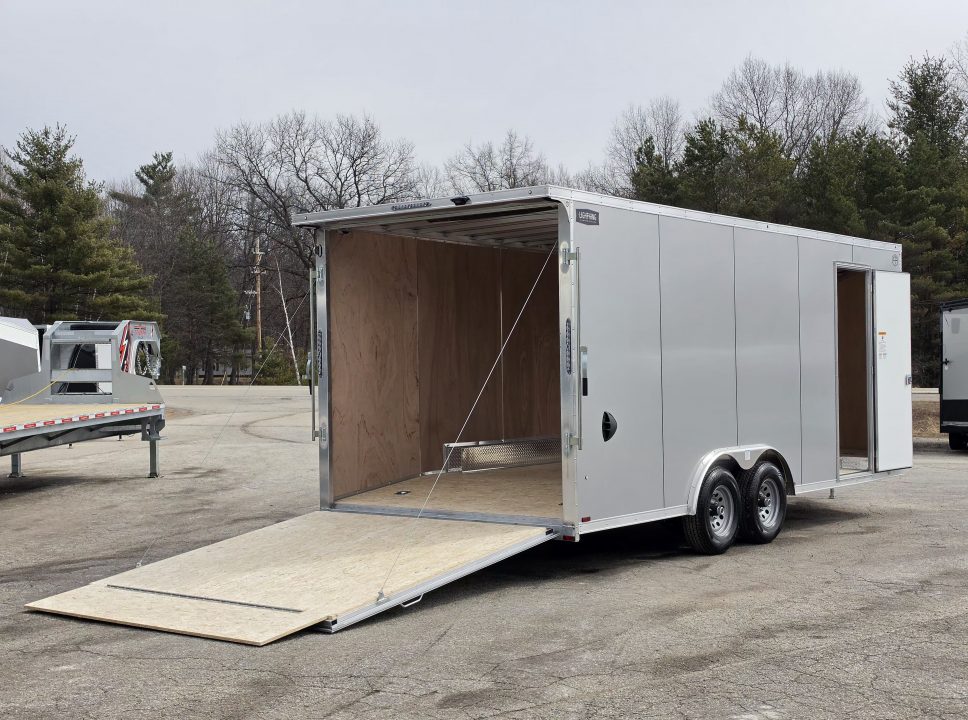 New 8' X 20' CAR HAULER ENCLOSED 2026 ALL ALUMINUM POLYCOR EXTERIOR 5200# AXLES ALSO AVAILABLE IN WHITE