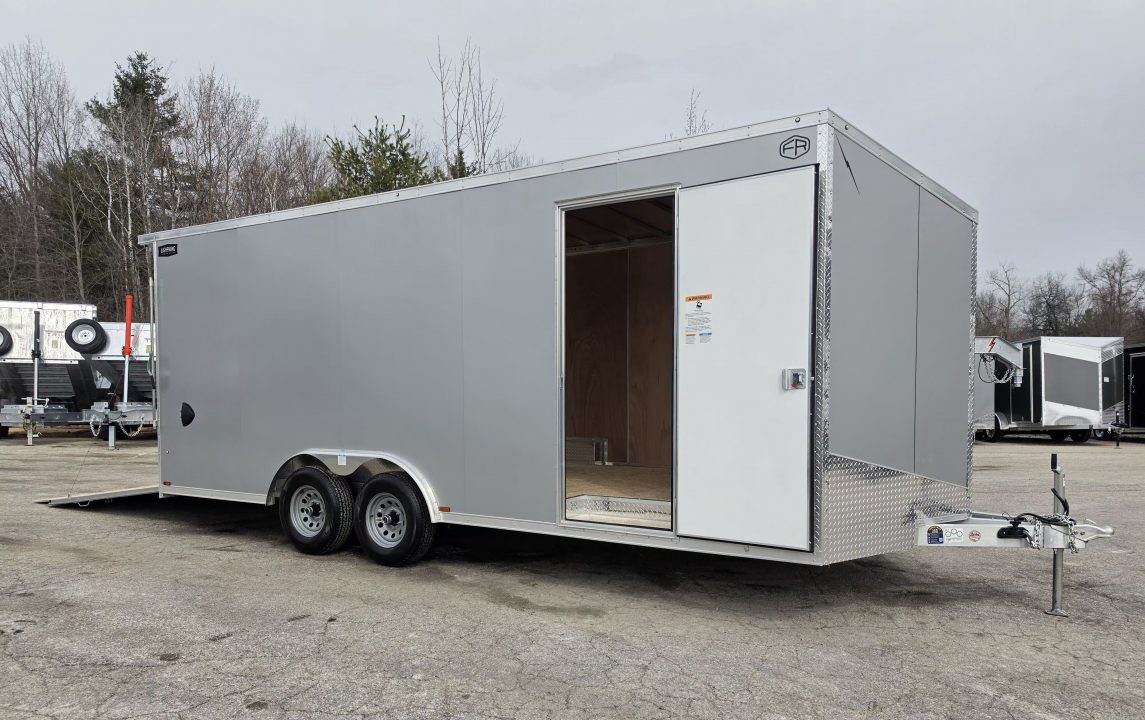 New 8' X 20' CAR HAULER ENCLOSED 2026 ALL ALUMINUM POLYCOR EXTERIOR 5200# AXLES ALSO AVAILABLE IN WHITE