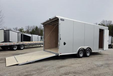 New 8' X 20' CAR HAULER ENCLOSED 2026 ALL ALUMINUM POLYCOR EXTERIOR 5200# AXLES ALSO AVAILABLE IN WHITE