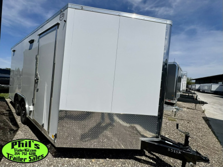 New Continental Cargo NEW 85X16 V-NOSE ELECTRICAL PACKAGE ENCLOSED MOTORCYCLE TRAILER TRAILER CARGO TRAILERS Cargo / Enclosed Trailer
